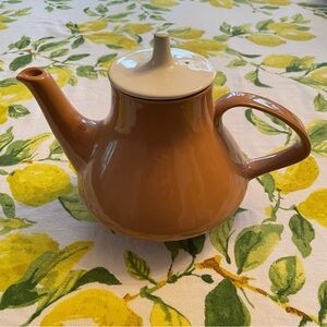 Poole pottery tea pot white and brown.